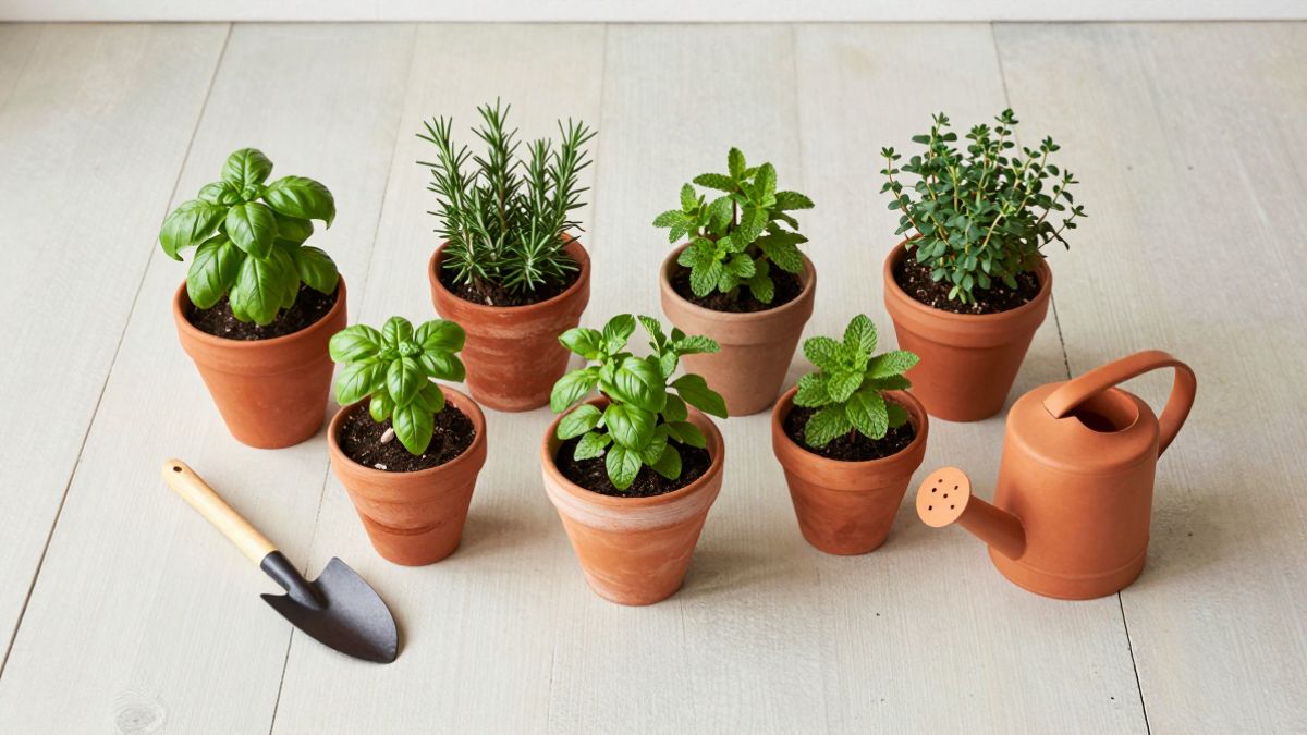 cute pots with small plants