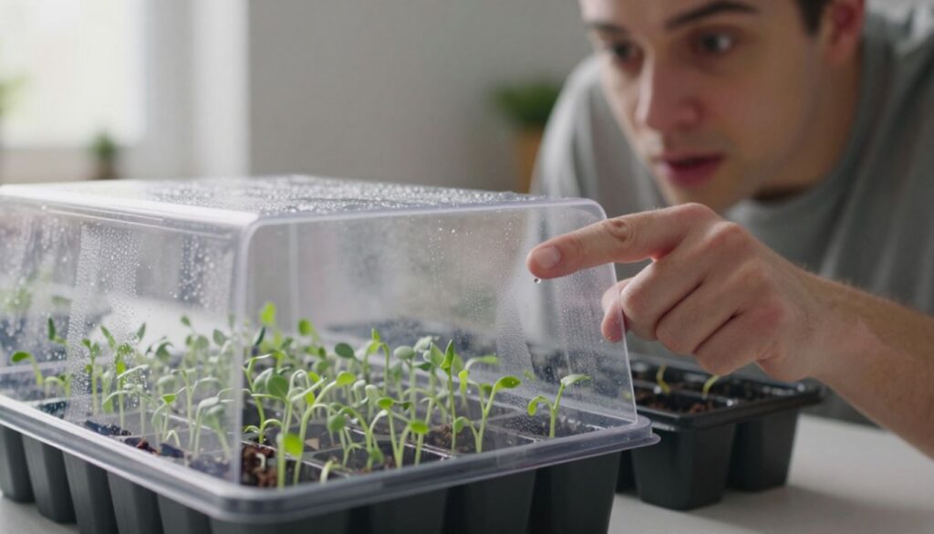man pointing to tray